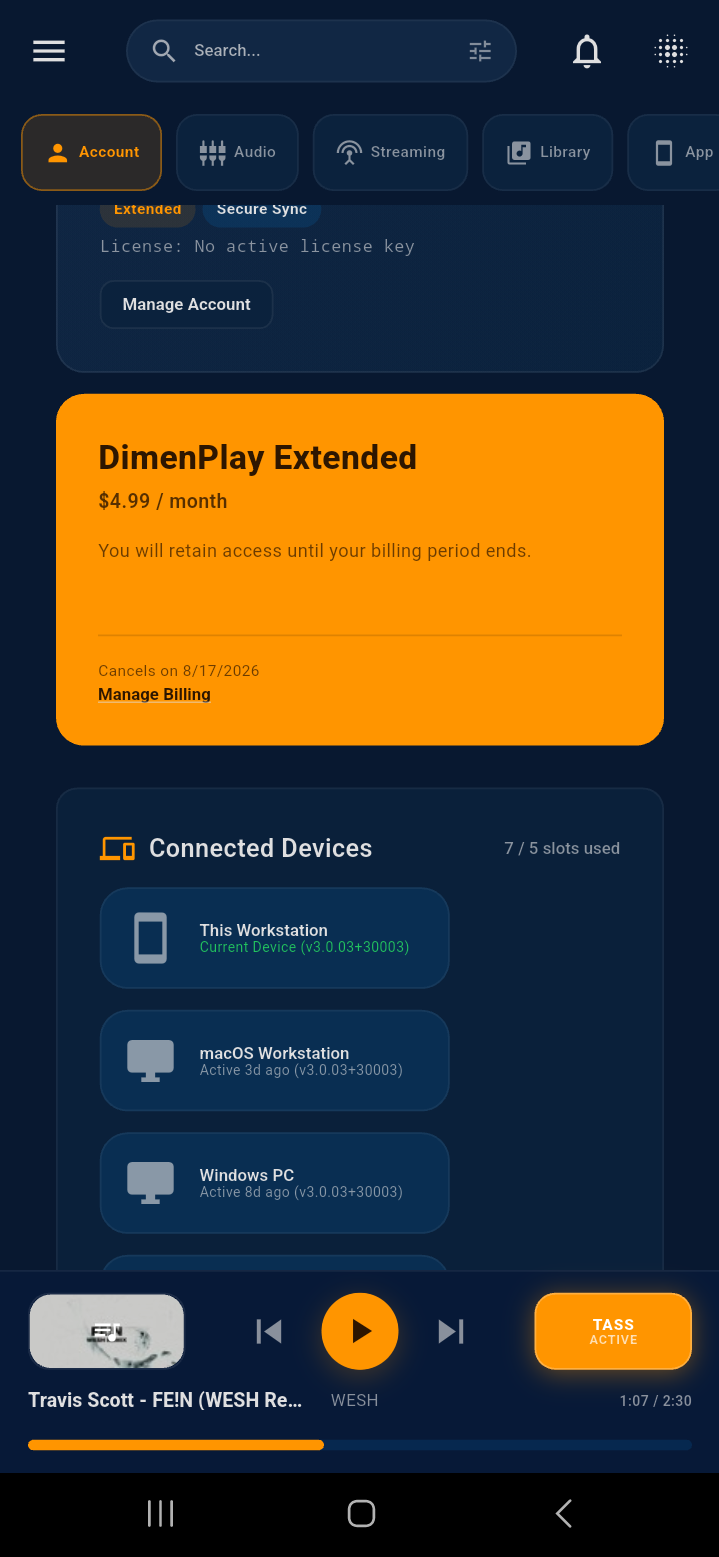 Account Extended Mobile