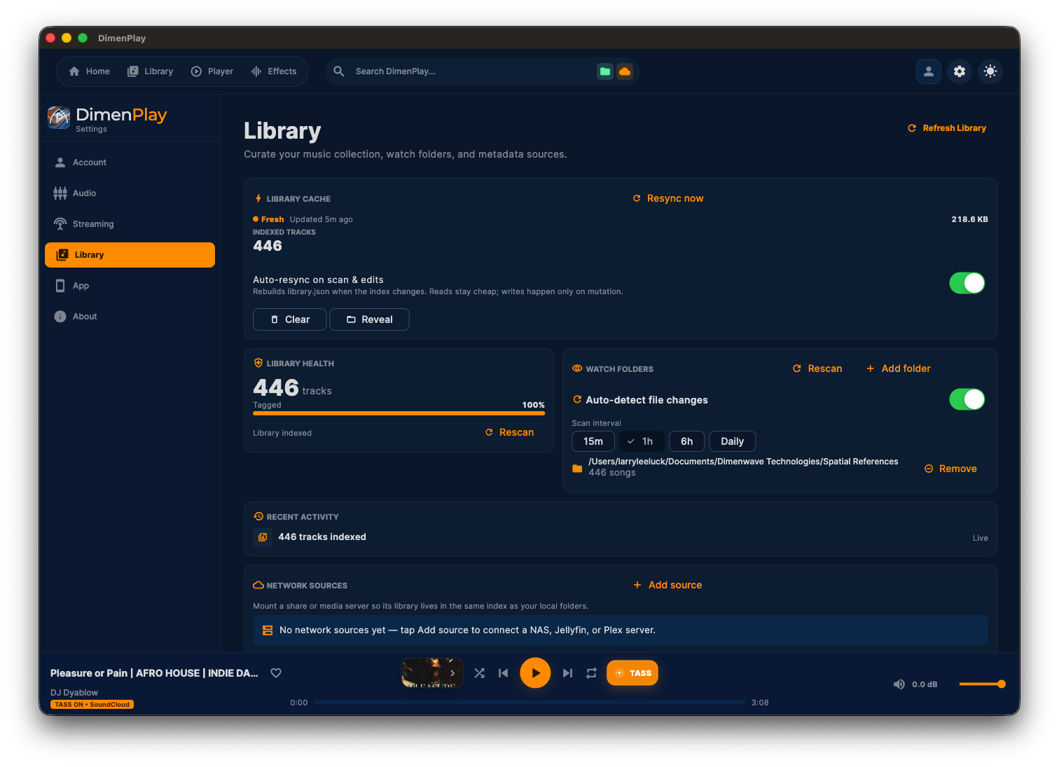 Library Settings Desktop
