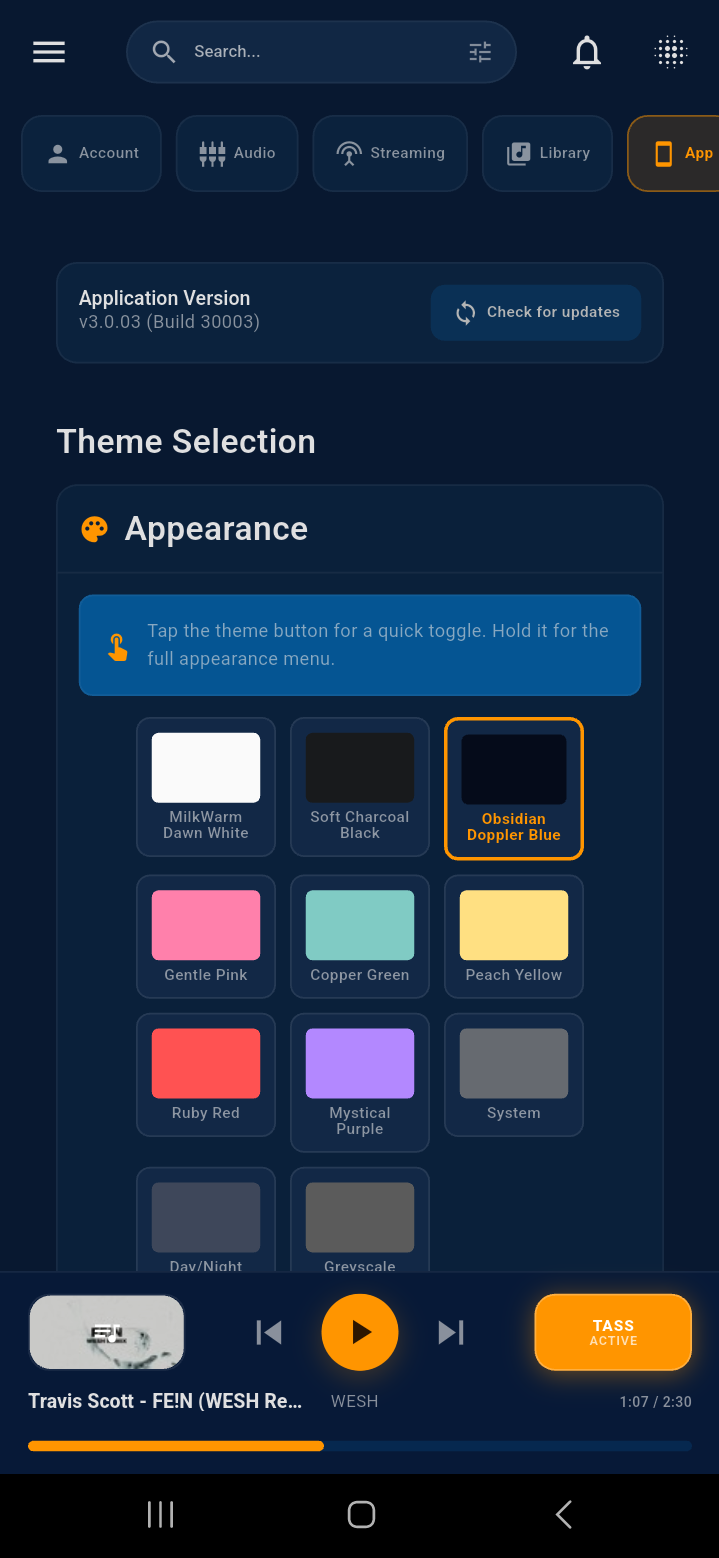 App Settings Mobile
