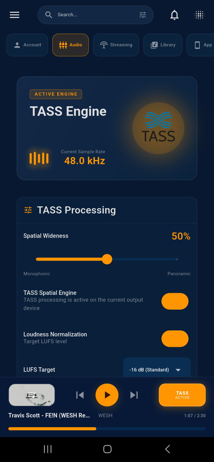 Audio Settings Mobile