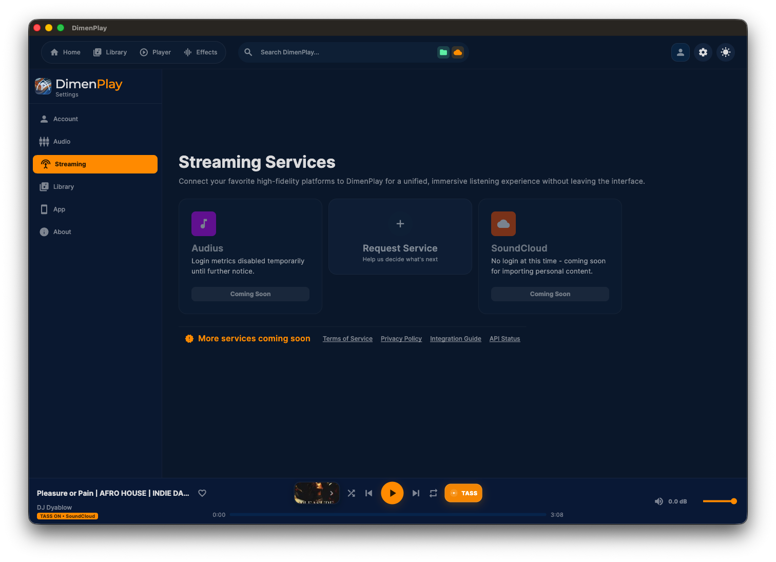 Streaming Settings Desktop